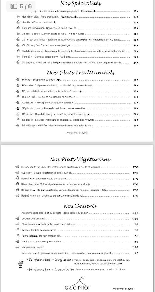 GOC PHO - Menu Image 1